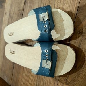 Dr. Scholl's Original Collection wooden clogs sandals exercise shoes retro 1980s